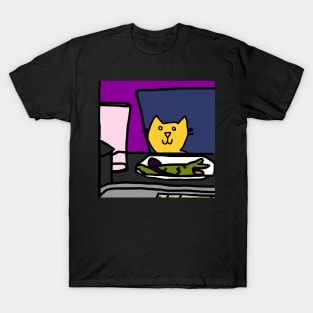 Cat at a table T-Shirt